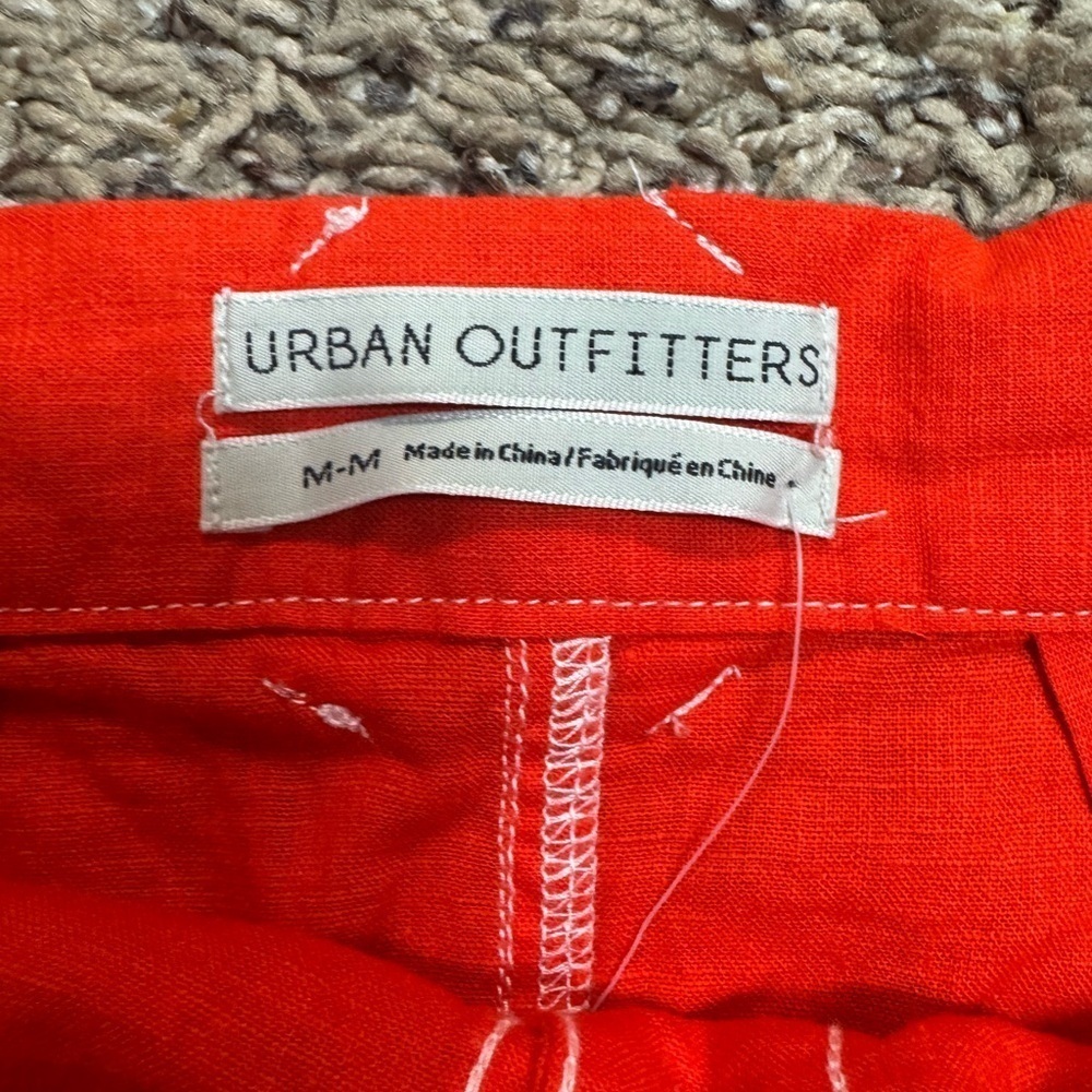 Urban Outfitters Lindsey Linen Blend Midi Skirt Orange M - Picture 2 of 9